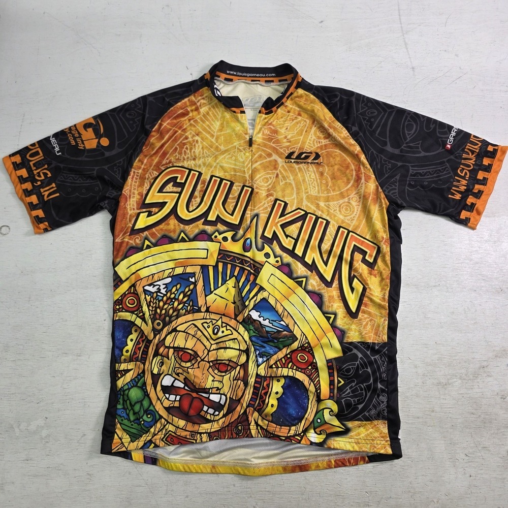 Louis Garneau Sun King Brewery Yellow Indianapolis Cycling Shirt Jersey Mens L